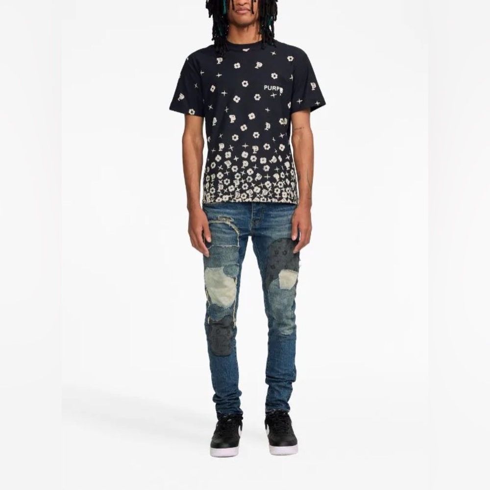 Purple Brand
patch-detail low-rise skinny jeans